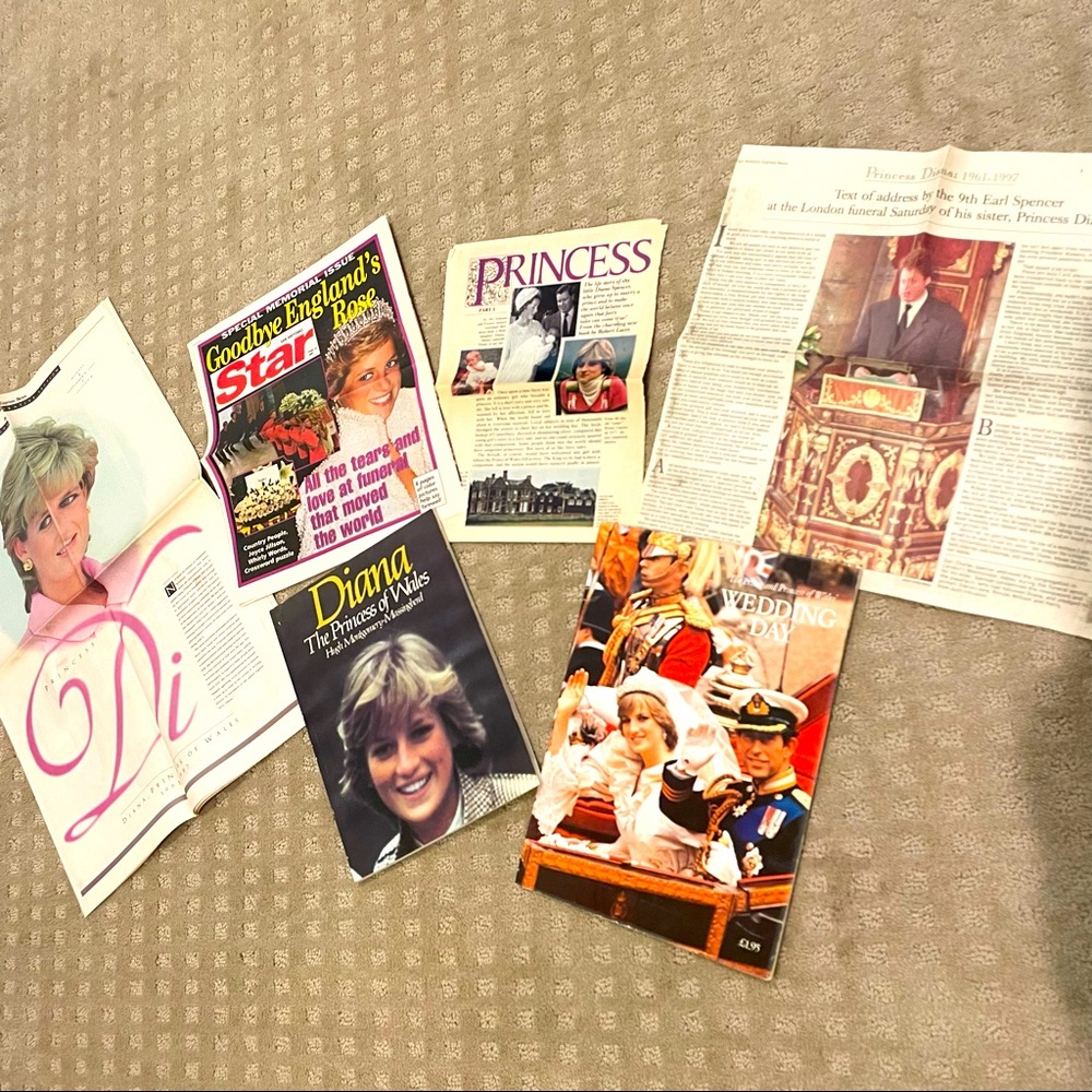 HRH Princess Diana books and clippings
